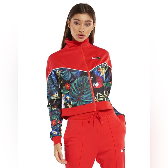 Nike Tops - Nike Femme Hype Flora Cropped  Sportswear Jacket
